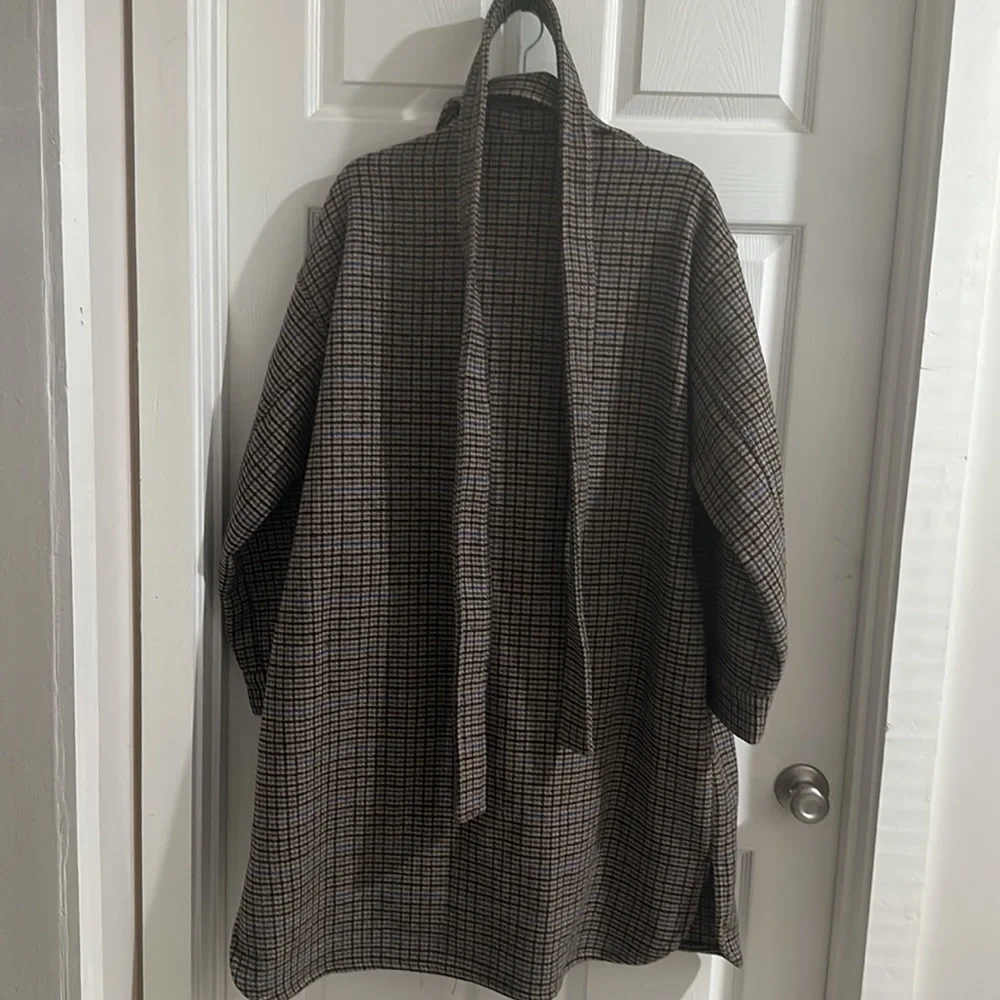 Super cute Vero Moda Wool plaid coat shacket Jacket - Picture 8 of 9